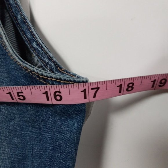 Prana Women's Blue Denim Sleeveless Cropped Jean Dree Vest Size Small - Picture 8 of 9